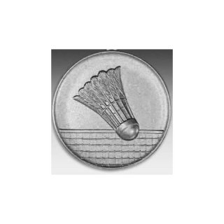 Emblem D=50mm Federball, silberfarben in Kunststoff fr Pokale und Medaillen