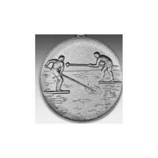 Emblem D=50mm Fischerstechen, silberfarben in Kunststoff fr Pokale und Medaillen