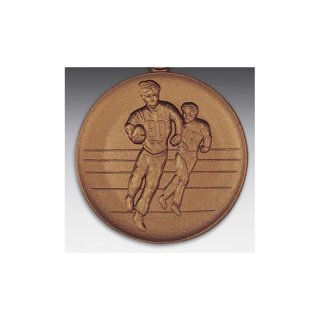 Emblem D=50mm Flag - Football, bronzefarben in Kunststoff fr Pokale und Medaillen
