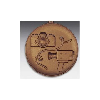 Emblem D=50mm Foto - Film, bronzefarben in Kunststoff fr Pokale und Medaillen
