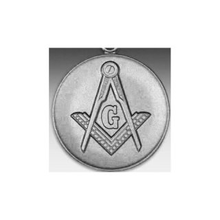 Emblem D=50mm Freimaurer, silberfarben in Kunststoff fr Pokale und Medaillen