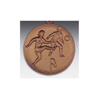 Emblem D=50mm Fussball Frauen,   bronzefarben, siber- oder goldfarben