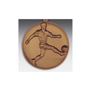 Emblem D=50mm Fussball - Mann,  bronzefarben, siber- oder goldfarben