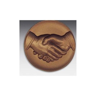 Emblem D=50mm Hnde, bronzefarben in Kunststoff fr Pokale und Medaillen