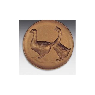 Emblem D=50mm Hckergnse, bronzefarben in Kunststoff fr Pokale und Medaillen