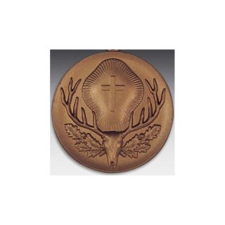 Emblem D=50mm Hubertus, bronzefarben in Kunststoff fr Pokale und Medaillen