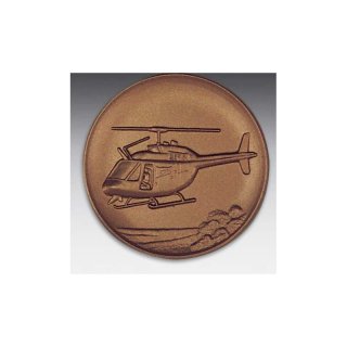 Emblem D=50mm Hubschrauber,  bronzefarben, siber- oder goldfarben