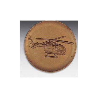 Emblem D=50mm Hubschrauber, bronzefarben in Kunststoff fr Pokale und Medaillen