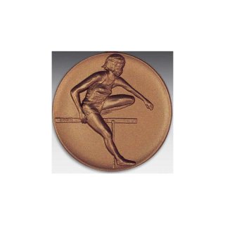 Emblem D=50mm Hrdenluferin, bronzefarben in Kunststoff fr Pokale und Medaillen