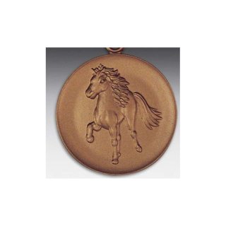 Emblem D=50mm Islandpony, bronzefarben in Kunststoff fr Pokale und Medaillen