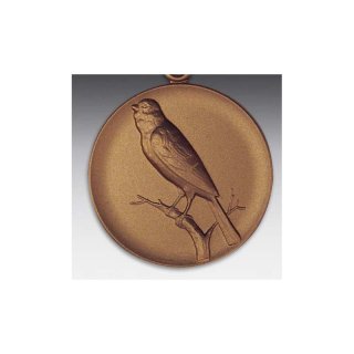 Emblem D=50mm Kanarienvgel, bronzefarben in Kunststoff fr Pokale und Medaillen