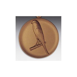 Emblem D=50mm Kanarienvgel,   bronzefarben, siber- oder goldfarben