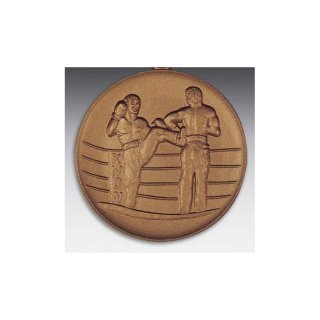 Emblem D=50mm Kick - Boxen, bronzefarben in Kunststoff fr Pokale und Medaillen
