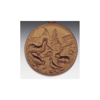 Emblem D=50mm Kleintierzucht, bronzefarben in Kunststoff fr Pokale und Medaillen