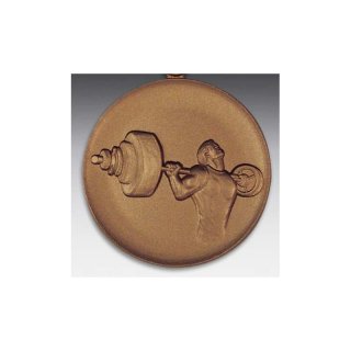 Emblem D=50mm Kraft - Dreikampf, bronzefarben in Kunststoff fr Pokale und Medaillen