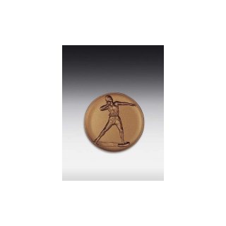Emblem D=50mm Kugelstoen Mnner, bronzefarben in Kunststoff fr Pokale und Medaillen