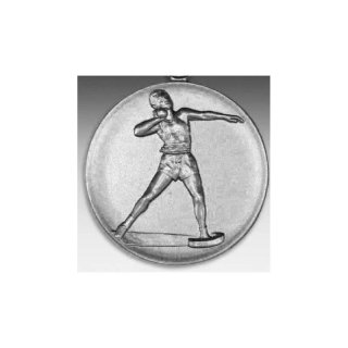 Emblem D=50mm Kugelstoen Mnner, silberfarben in Kunststoff fr Pokale und Medaillen