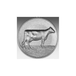 Emblem D=50mm Kuh holsteinisch, silberfarben in Kunststoff fr Pokale und Medaillen