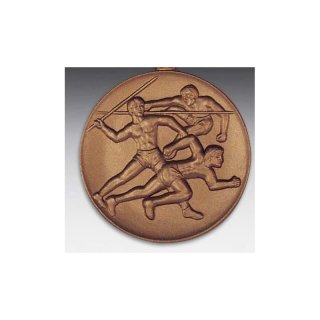 Emblem D=50mm Leichtathl. Dreikampf, bronzefarben in Kunststoff fr Pokale und Medaillen