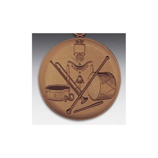 Emblem D=50mm Lyra,, bronzefarben in Kunststoff fr Pokale und Medaillen