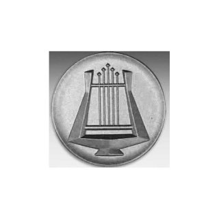 Emblem D=50mm Lyra, silberfarben in Kunststoff fr Pokale und Medaillen
