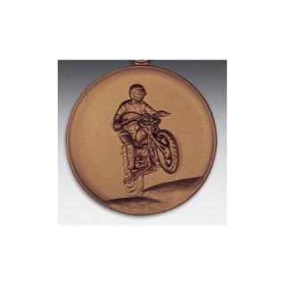 Emblem D=50mm Motorrad Gelnde, bronzefarben in Kunststoff fr Pokale und Medaillen