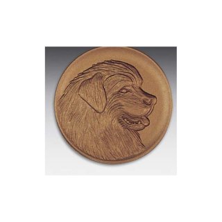Emblem D=50mm Neufundlnder, bronzefarben in Kunststoff fr Pokale und Medaillen