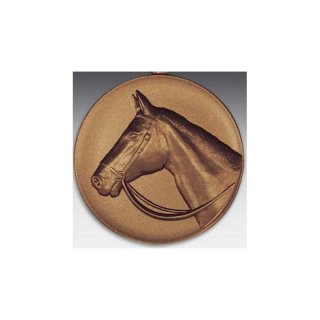 Emblem D=50mm Pferdekopf, bronzefarben in Kunststoff fr Pokale und Medaillen