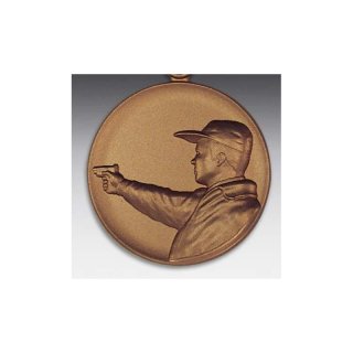 Emblem D=50mm Pistole, bronzefarben in Kunststoff fr Pokale und Medaillen