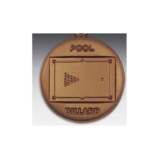 Emblem D=50mm Poolbillard, bronzefarben in Kunststoff fr Pokale und Medaillen
