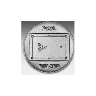 Emblem D=50mm Poolbillard, silberfarben in Kunststoff fr Pokale und Medaillen