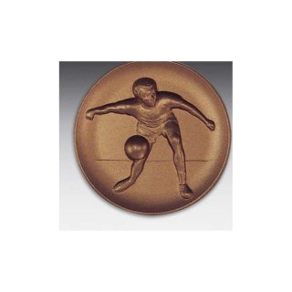 Emblem D=50mm Prellball, bronzefarben in Kunststoff fr Pokale und Medaillen