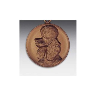 Emblem D=50mm Pudel, bronzefarben in Kunststoff fr Pokale und Medaillen