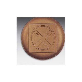 Emblem D=50mm Raiff. Bank, bronzefarben in Kunststoff fr Pokale und Medaillen