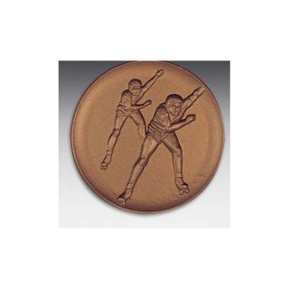 Emblem D=50mm Rollschnellauf, bronzefarben in Kunststoff fr Pokale und Medaillen
