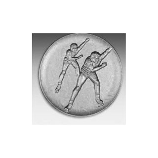 Emblem D=50mm Rollschnellauf, silberfarben in Kunststoff fr Pokale und Medaillen