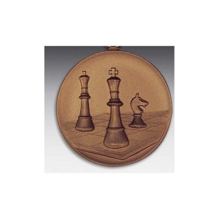 Emblem D=50mm Schach, bronzefarben in Kunststoff fr Pokale und Medaillen