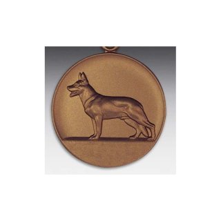 Emblem D=50mm Schferhund, bronzefarben, siber- oder goldfarben
