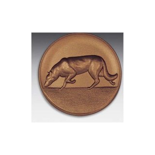 Emblem D=50mm Schferhund, bronzefarben in Kunststoff fr Pokale und Medaillen