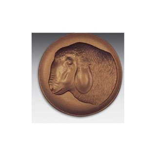 Emblem D=50mm Schaf, bronzefarben in Kunststoff fr Pokale und Medaillen