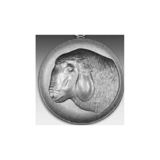 Emblem D=50mm Schaf, silberfarben in Kunststoff fr Pokale und Medaillen