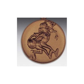 Emblem D=50mm Scherzkegler, bronzefarben in Kunststoff fr Pokale und Medaillen