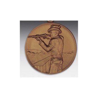 Emblem D=50mm Schtze mit Hut, bronzefarben in Kunststoff fr Pokale und Medaillen