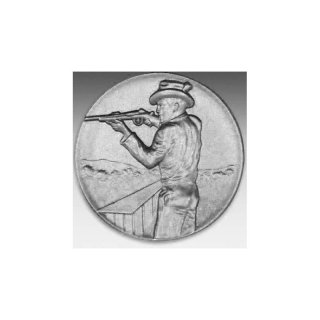 Emblem D=50mm Schtze mit Hut, silberfarben in Kunststoff fr Pokale und Medaillen