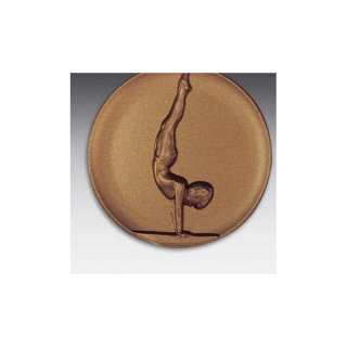 Emblem D=50mm Schwebebalken Turnen Frauen,  bronzefarben, siber- oder goldfarben
