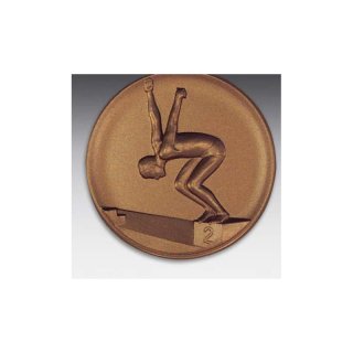 Emblem D=50mm Schwimmer, bronzefarben, siber- oder goldfarben