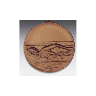 Emblem D=50mm Schwimmer,   bronzefarben, siber- oder goldfarben