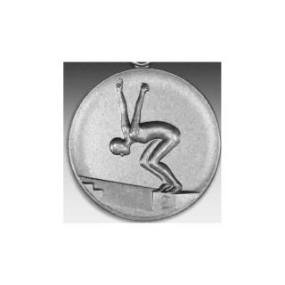 Emblem D=50mm Schwimmerin, silberfarben in Kunststoff fr Pokale und Medaillen