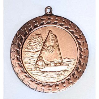 Emblem D=50mm Segelboot Optimist, bronzefarben in Kunststoff fr Pokale und Medaillen