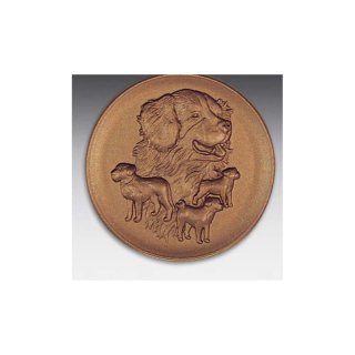 Emblem D=50mm Sennenhunde,  bronzefarben, siber- oder goldfarben